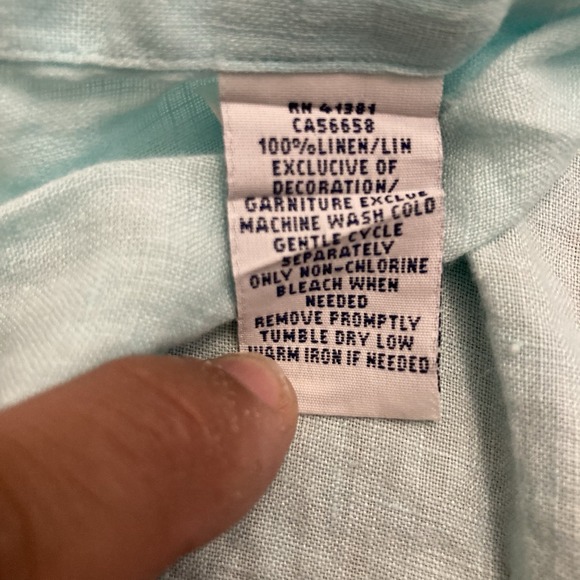 Ralph Lauren Men's 100% Linen Shirt Sz XL Button Down Teal - Picture 10 of 11